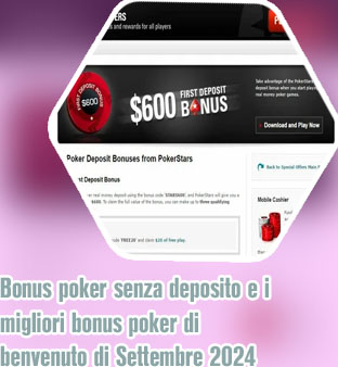 Pokerstars codice bonus deposito